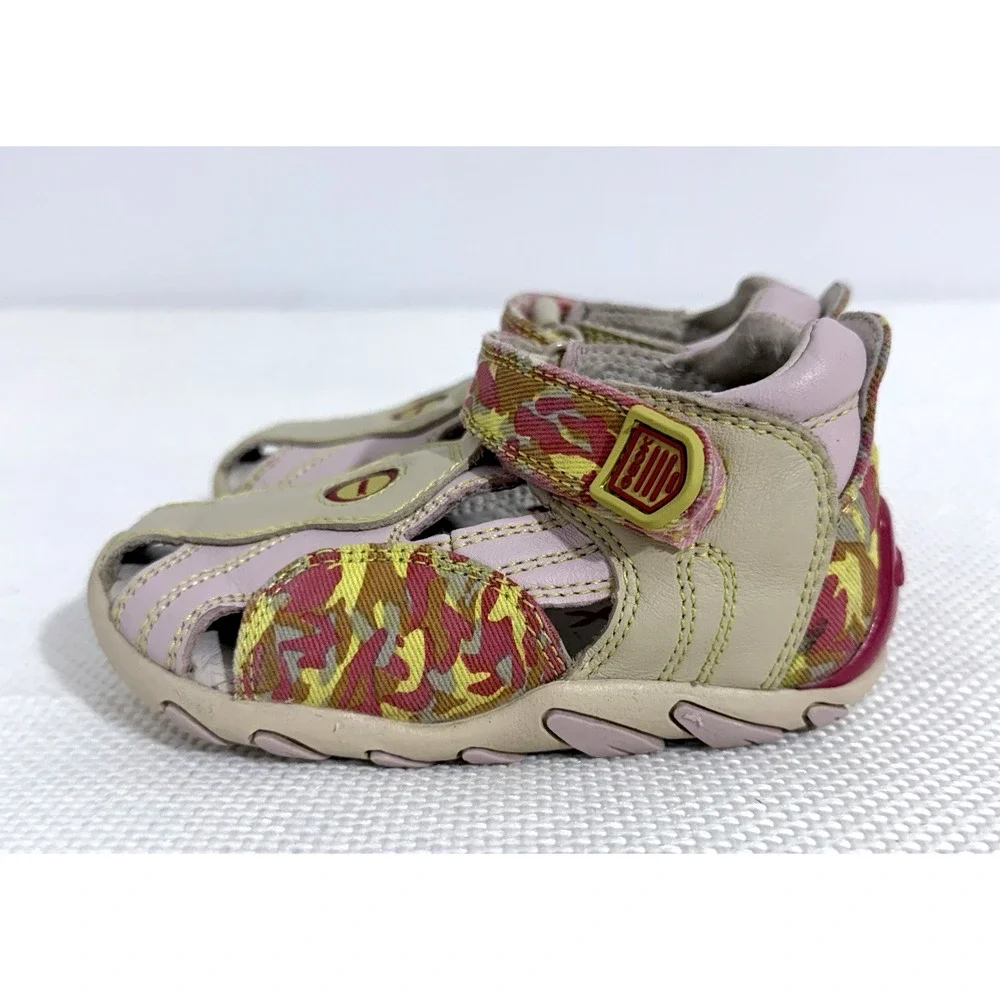 Geox Respira Shoes Girls Sandals US 6.5 EUR 22 Leather Dusty Pink Beige Logo